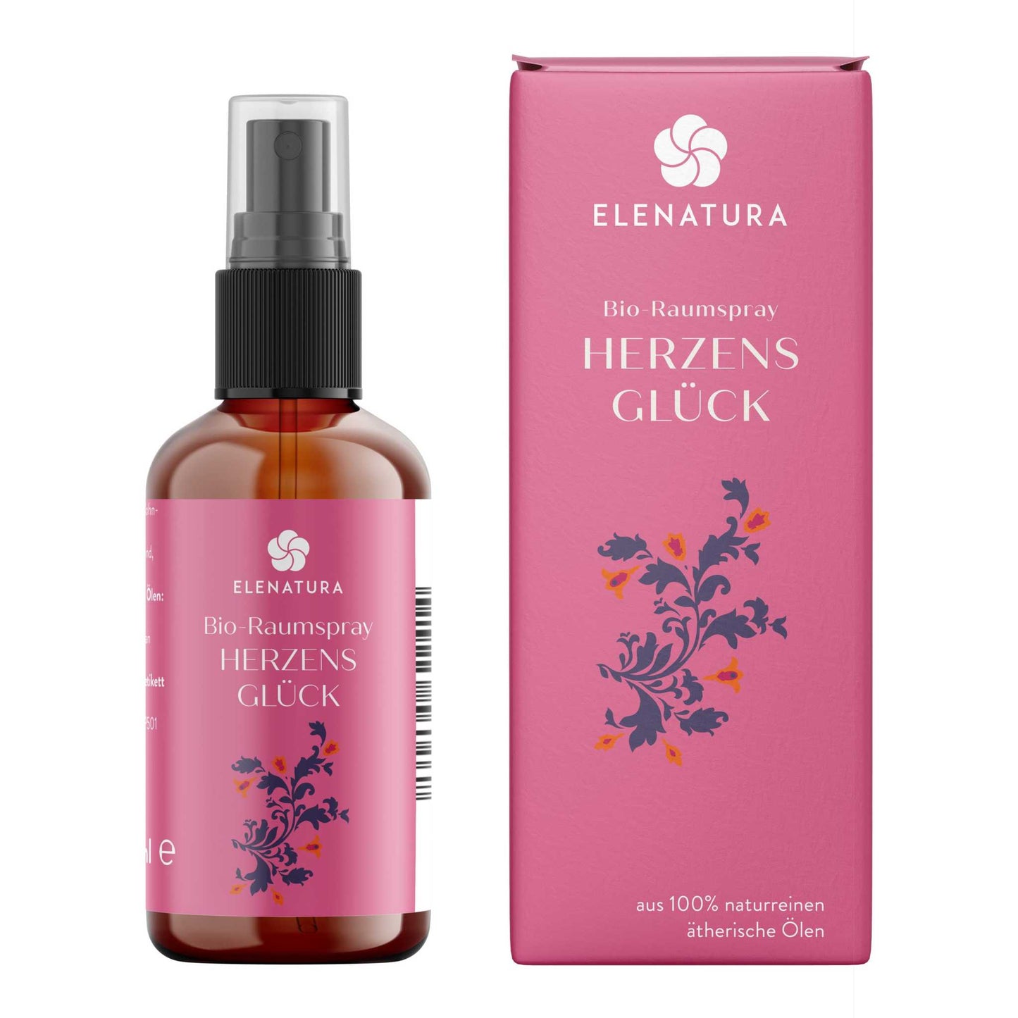 Raumspray Herzensglück 50 ml bottle with citrus and rose ingredients for emotional well-being