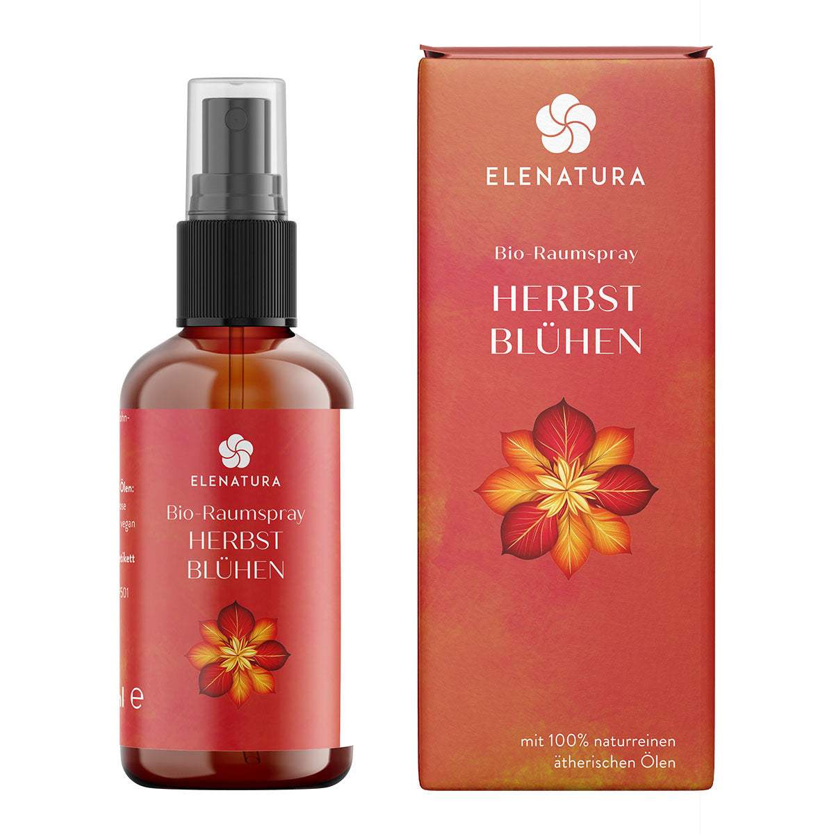Bio-Raumspray Herbstblühen 50ml mit ätherischen Ölen aus Kakao, Neroli und Bergamotte, sanfte herbstliche Duftkomposition