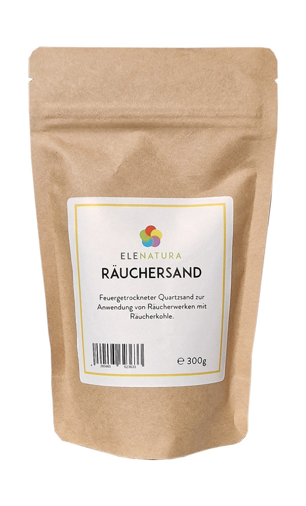 Räuchersand 300g feuergetrockneter Quartzsand im Standbodenbeutel zum Räuchern