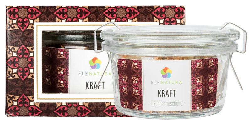 Räuchermischung Kraft 48 ml mit Myrrhe, Benzoe und Dammar, holzig-süßlich, Element Erde Duft