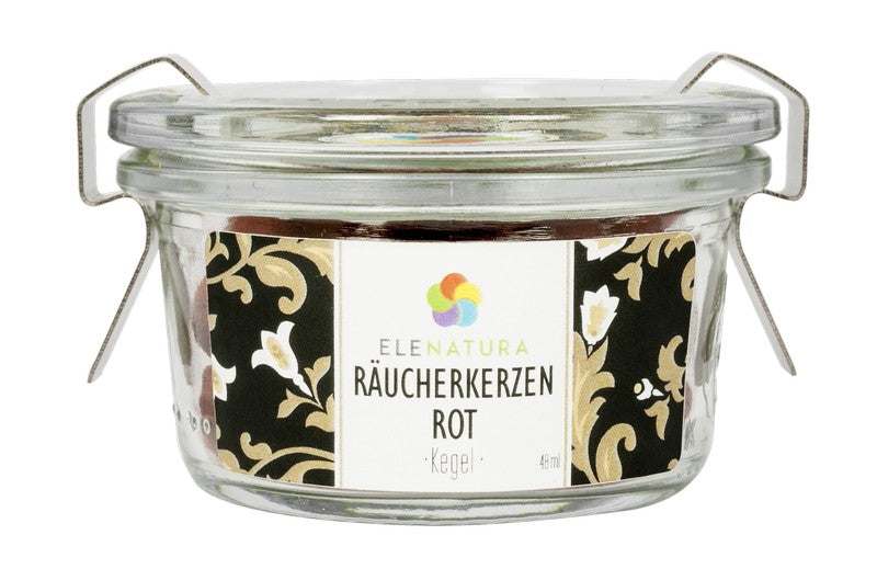 Räucherkerzen rot 18 Stück in Box für Aromatherapie