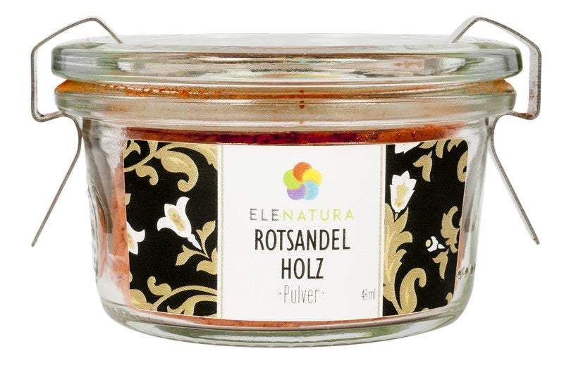 Rotsandelholz Pulver 48 ml bottle with warm, woody scent description