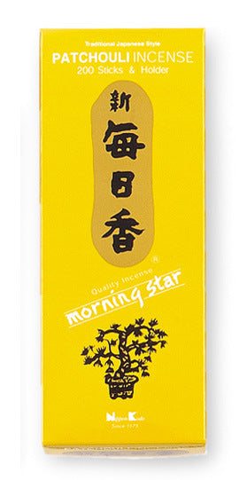 Morningstar Räucherstäbchen Patchouli 200 Stäbchen mit kleinem Stäbchenhalter
