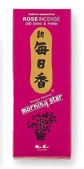Morningstar Räucherstäbchen Rose 200 Stäbchen mit kleinem Stäbchenhalter