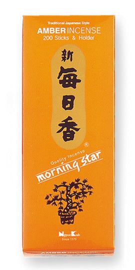 Morningstar Räucherstäbchen Amber 200 Stäbchen mit kleinem Stäbchenhalter