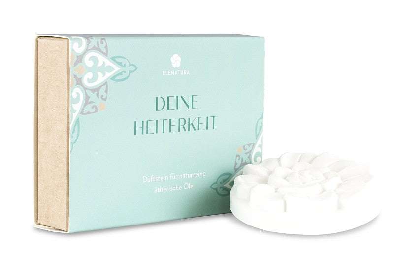 Duftstein Meine Heiterkeit handgefertigter Keramikgips Duftstein in blumiger Form zur Raumbeduftung mit ätherischen Ölen