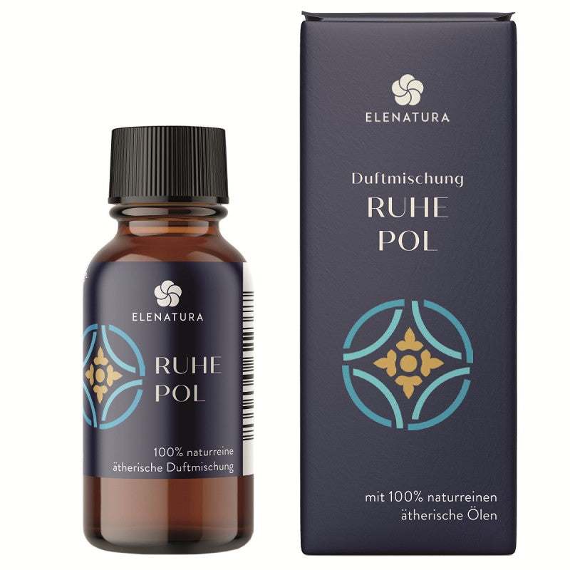 10 ml bottle of Duftmischung Ruhepol essential oil blend with lavender, mandarin, and cedar for relaxation