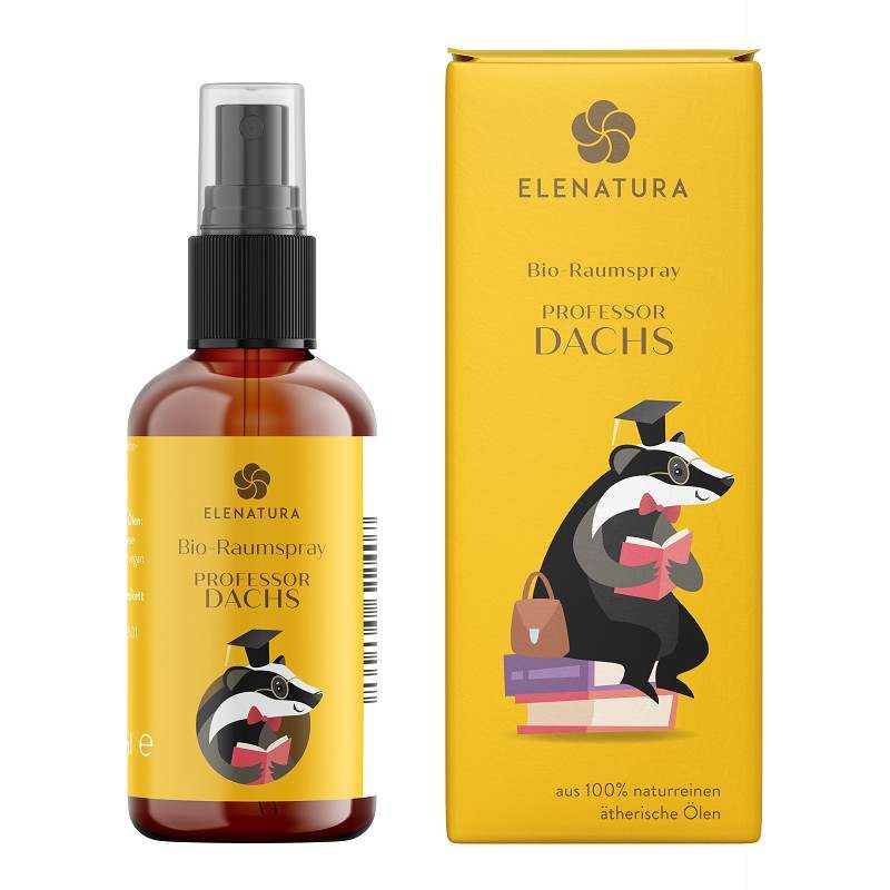 Raumspray Professor Dachs 50 ml bottle with natural citrus scents for concentration and motivation