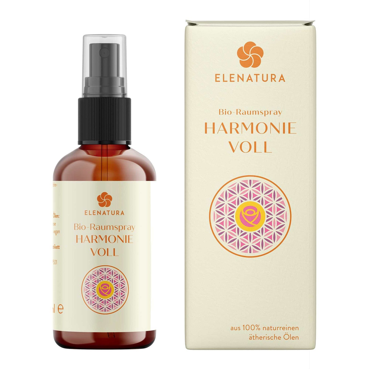 Raumspray Harmonievoll 50 ml bottle with natural essential oils and floral scents