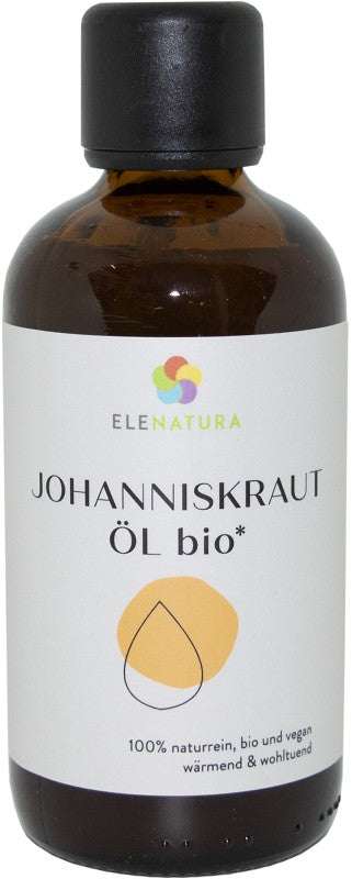 100 ml Johanniskrautöl bio in Glasflasche für regenerierende Hautpflege und intensive Feuchtigkeit