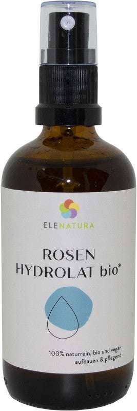 Rosenwasser bio 100 ml Flasche mit natürlichem Rosenhydrolat ohne Alkohol für Feuchtigkeitsspende