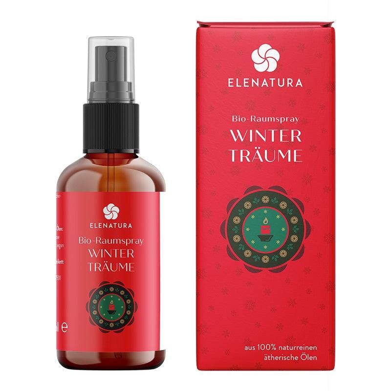 Raumspray Winterträume 50 ml Flasche mit winterlichem Duft und Mandarinen, Rose, Ho-Blättern