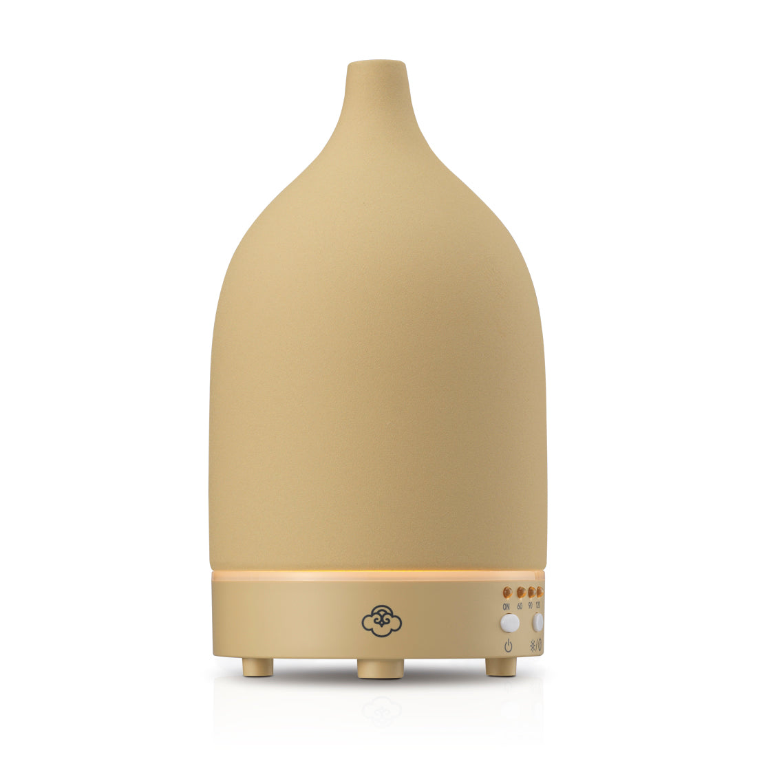 Beiger Vernebler Keramik Ultraschall Aromatherapie-Diffusor mit LED-Beleuchtung und Timer