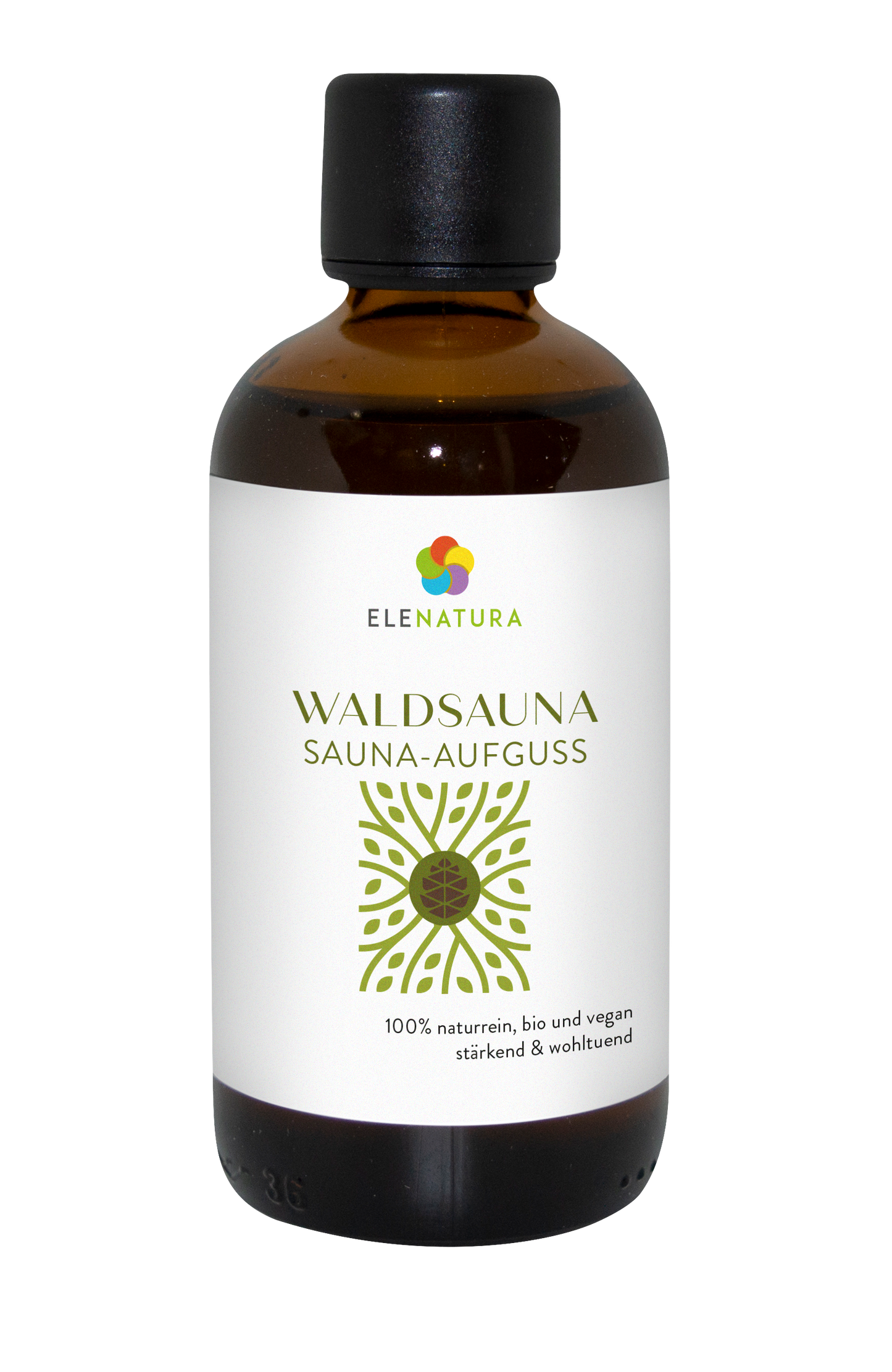 Waldsauna 100 ml sauna infusion bottle with forest theme label